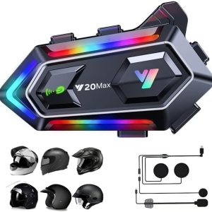 Motorradhelm Lautsprecher Bluetooth Headset – Wasserdichtes Hi-Fi Kommunikationssystem für alle Helme mit 1000 mAh Akku