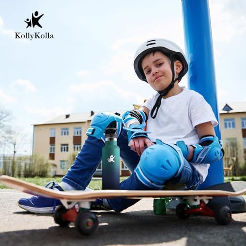 KollyKolla Edelstahl Trinkflasche 1L – Auslaufsichere, BPA-freie Thermoskanne mit Strohhalm für Sport & Reisen