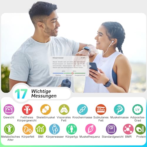 INSMART Bluetooth Personenwaage Digital – Präzise Körperfettwaage für Fitness Tracking zu Hause!