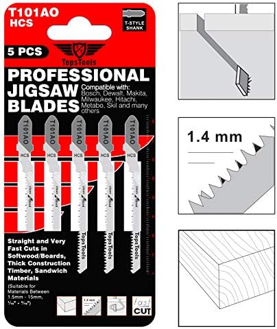 15 x TopsTools T101AO Stichsägeblätter für präzise Schnittführung – kompatibel mit Bosch, Dewalt, Makita & mehr