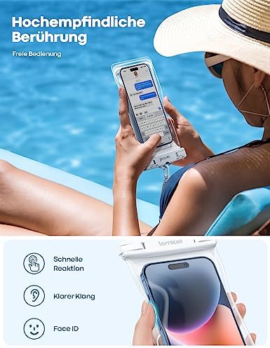 Lamicall Wasserdichte Handyhülle - IPX8 Unterwasser Tasche für Schwimmen, 2 Stück für iPhone & Samsung bis 7 Zoll