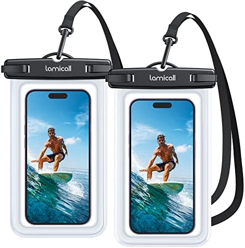 Lamicall Wasserdichte Handyhülle - IPX8 Unterwasser Tasche für Schwimmen, 2 Stück für iPhone & Samsung bis 7 Zoll