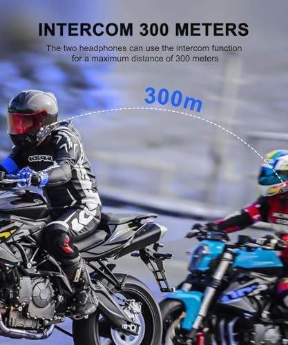 Motorradhelm Lautsprecher Bluetooth Headset – Wasserdichtes Hi-Fi Kommunikationssystem für alle Helme mit 1000 mAh Akku
