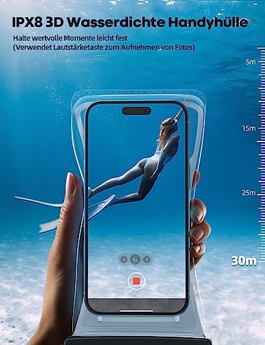 Lamicall Wasserdichte Handyhülle - IPX8 Unterwasser Tasche für Schwimmen, 2 Stück für iPhone & Samsung bis 7 Zoll