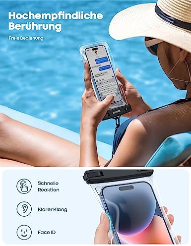 Lamicall Wasserdichte Handyhülle - IPX8 Unterwasser Tasche für Schwimmen, 2 Stück für iPhone & Samsung bis 7 Zoll