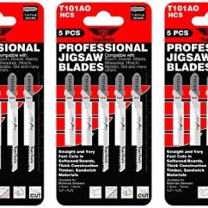 15 x TopsTools T101AO Stichsägeblätter für präzise Schnittführung – kompatibel mit Bosch, Dewalt, Makita & mehr