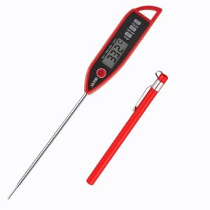 IPX7 Küchenthermometer von – Wasserdicht, sofort ablesbar, ideal für Kochen und BBQ (rot)