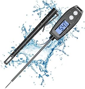 Glangeh Grillthermometer für präzise Grillergebnisse – Digital, wasserdicht, mit beleuchtetem LCD und langer Sonde!